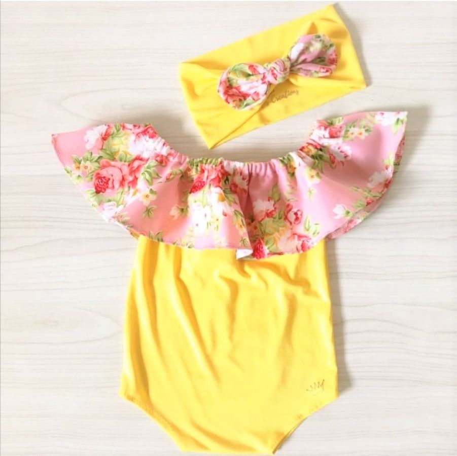 Ruffled off shoulder romper 3