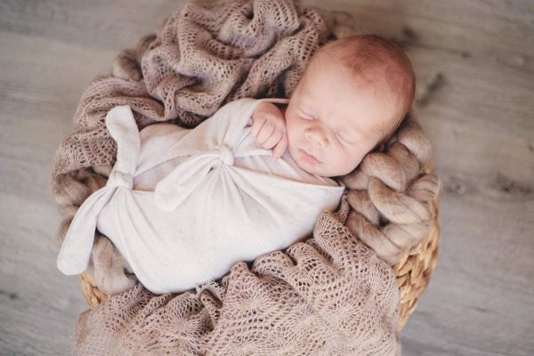 Cream bowknot swaddle wrap & pepper layer 5