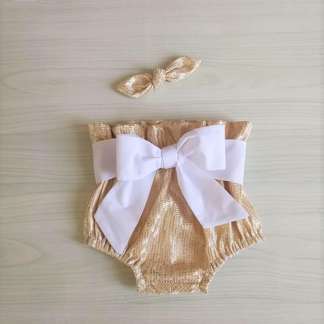 Glitter Gold High waisted shorts 1