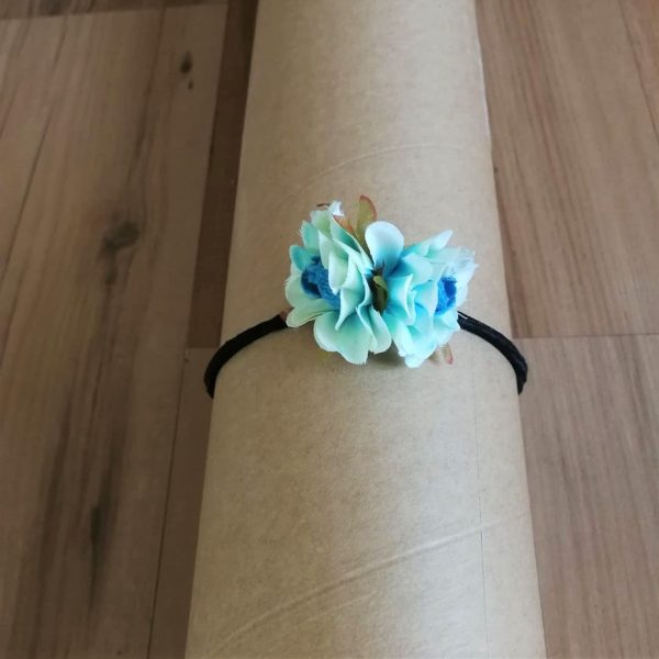 dainty floral headband blue