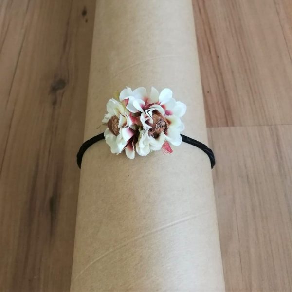 dainty floral headband brown