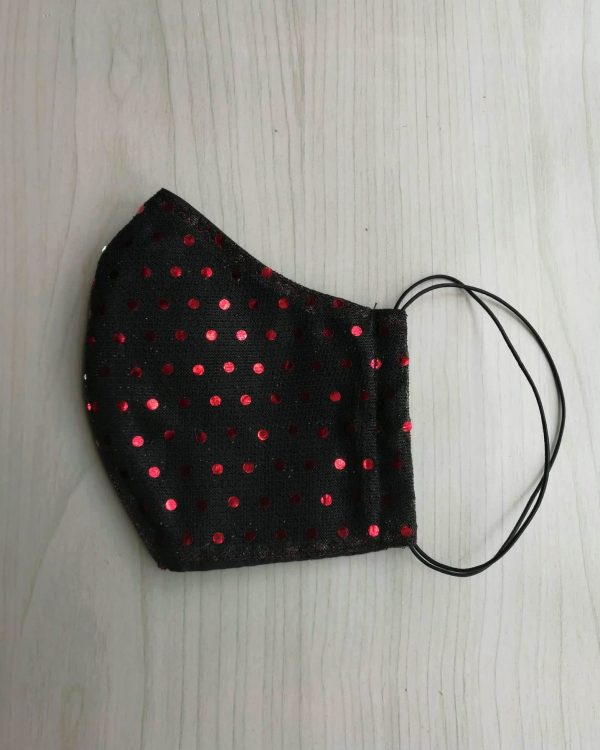 Black & Red Sequins Mask 1