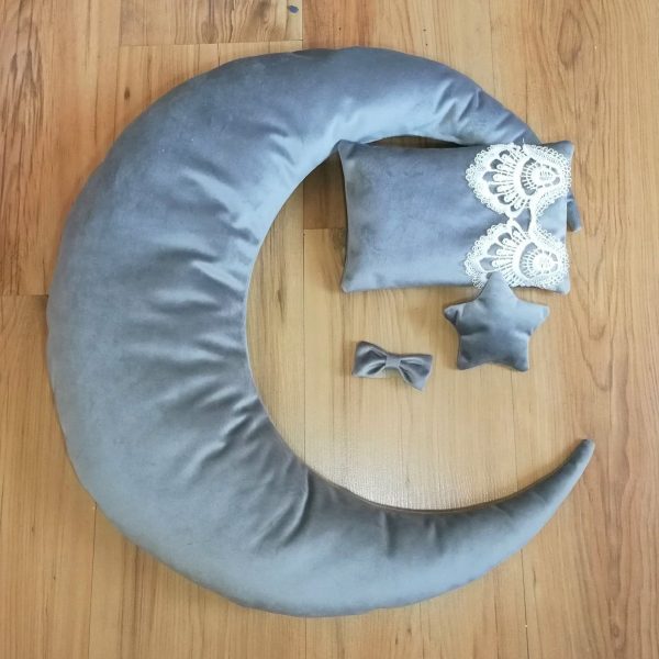 Dolphin grey moon pillow 1